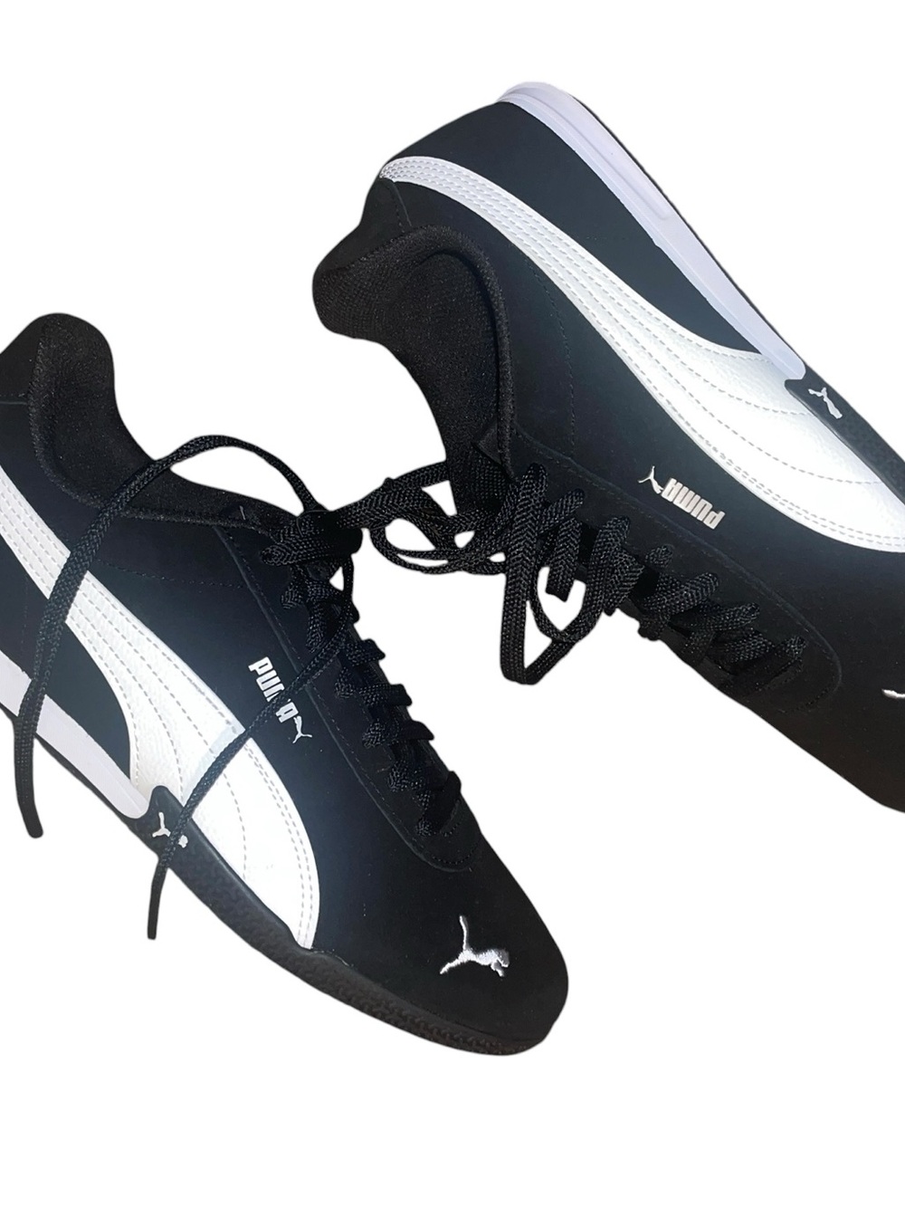 Puma Bella Donna SD Fleur Shoes Women’s 10 Black White Suede Casual Sneakers NEW